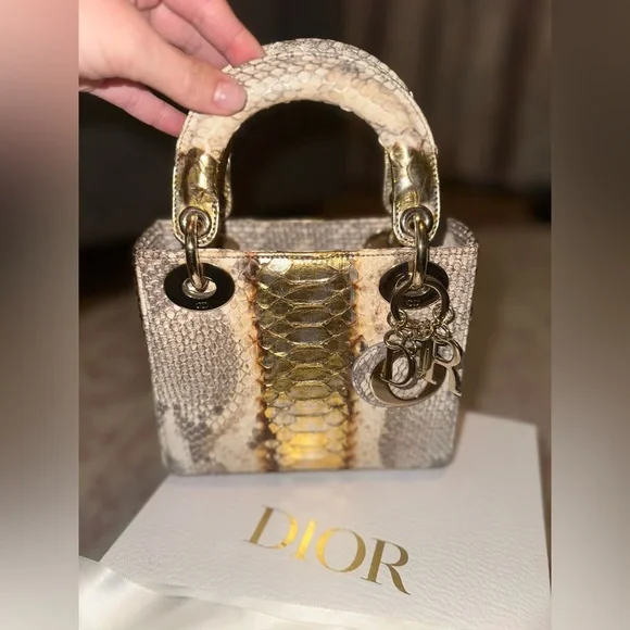 Lady Dior in Rare Gold/Bronze Python - Picture 9 of 14